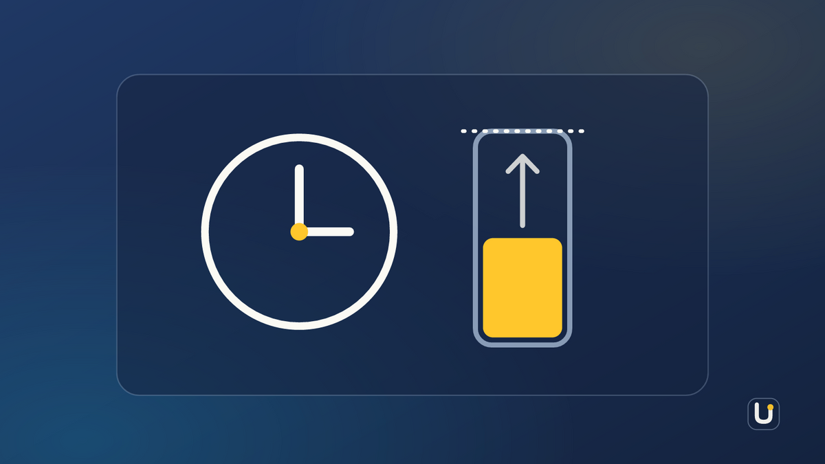Une horloge et une jauge remplie à moitié sous une ligne pointillée : ce qu’une heure produit face à son potentiel